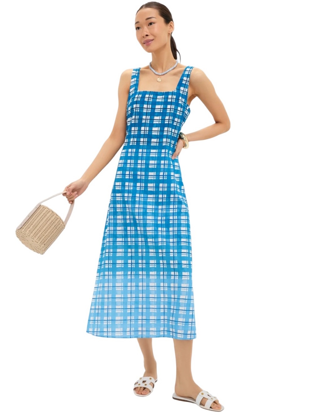 NEW Tuckernuck x Anna Cate Minnie Midi dress. Royal Plaid XS. NWT